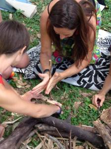 Reinhabiting Place course - Making fire in 'fire' week